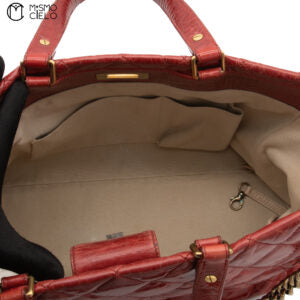 Matelasse Chain Tote Aged Calfskin