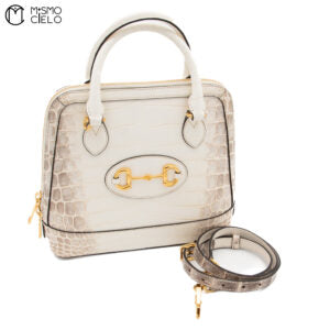 Himalayan Crocodile Horsebit 1955 Handbag