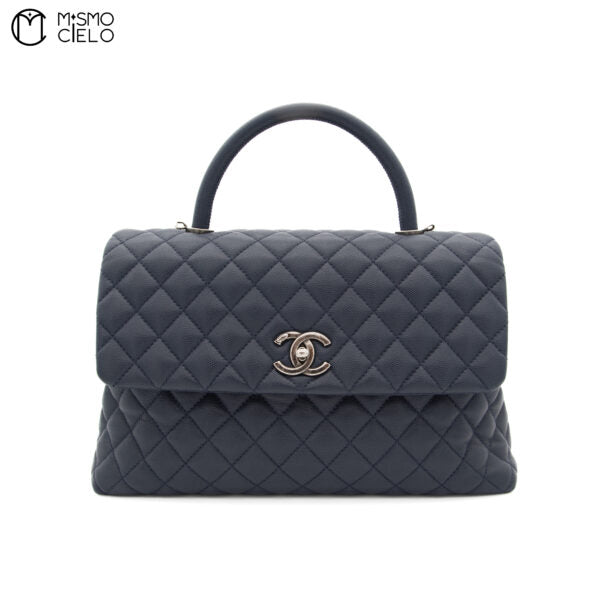 Coco Caviar Skin Handle 2 Way Shoulder Handbag