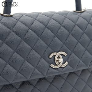 Coco Caviar Skin Handle 2 Way Shoulder Handbag