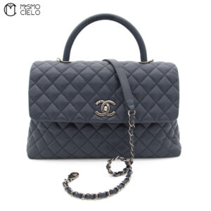 Coco Caviar Skin Handle 2 Way Shoulder Handbag