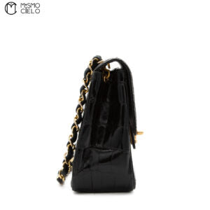 Crocodile Turn Lock Chain Shoulder Bag