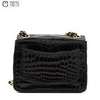 Crocodile Turn Lock Chain Shoulder Bag