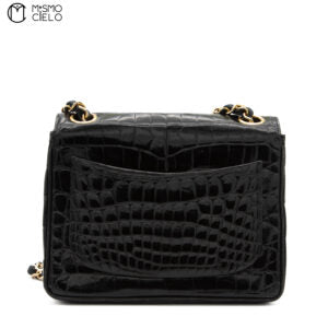 Crocodile Turn Lock Chain Shoulder Bag