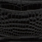 Crocodile Turn Lock Chain Shoulder Bag