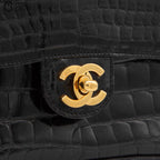 Crocodile Turn Lock Chain Shoulder Bag