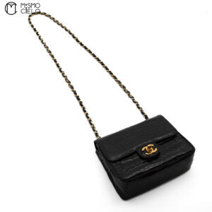 Crocodile Turn Lock Chain Shoulder Bag