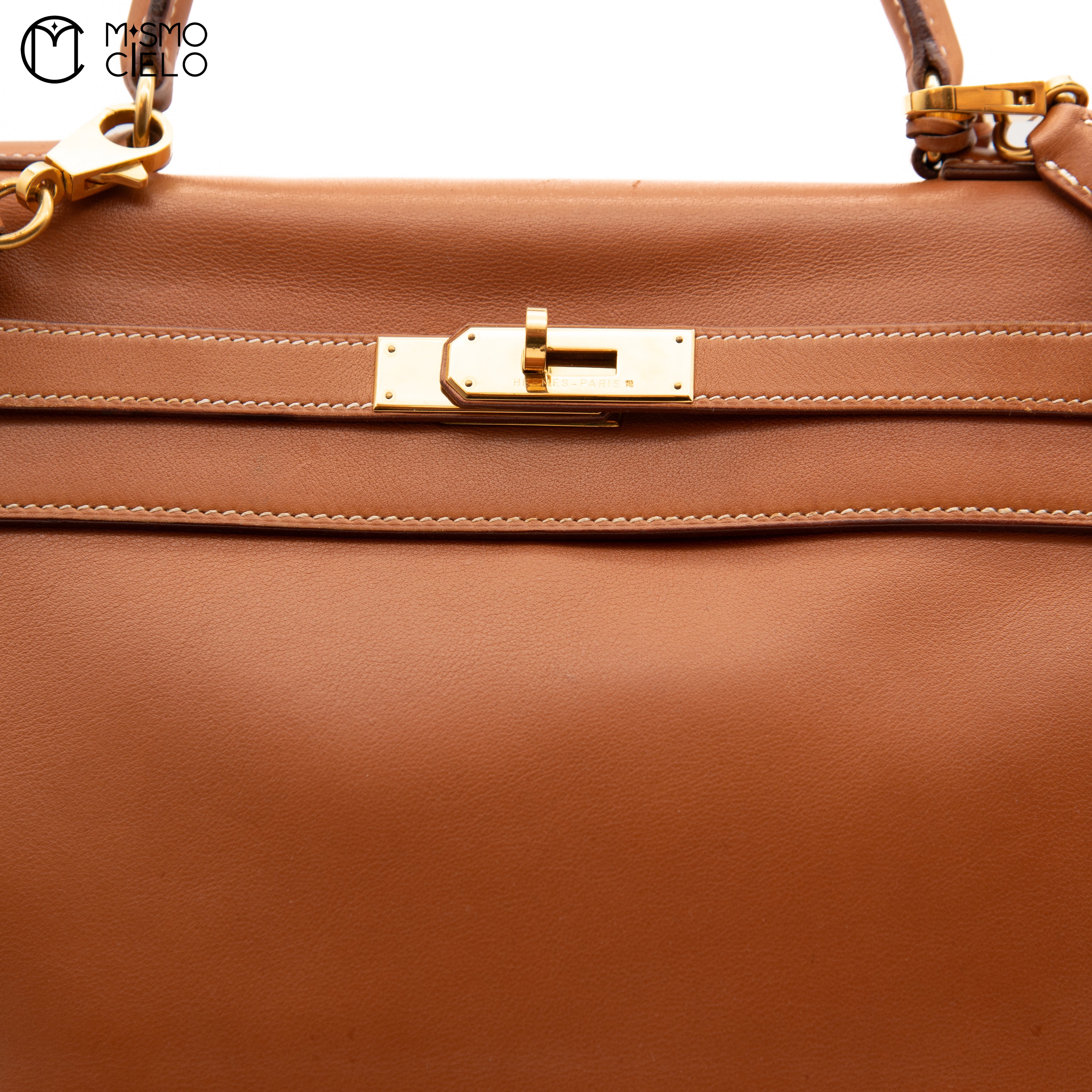 Authenticated Kelly 35 Brown 2 Way Shoulder Bag