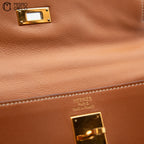 Authenticated Kelly 35 Brown 2 Way Shoulder Bag