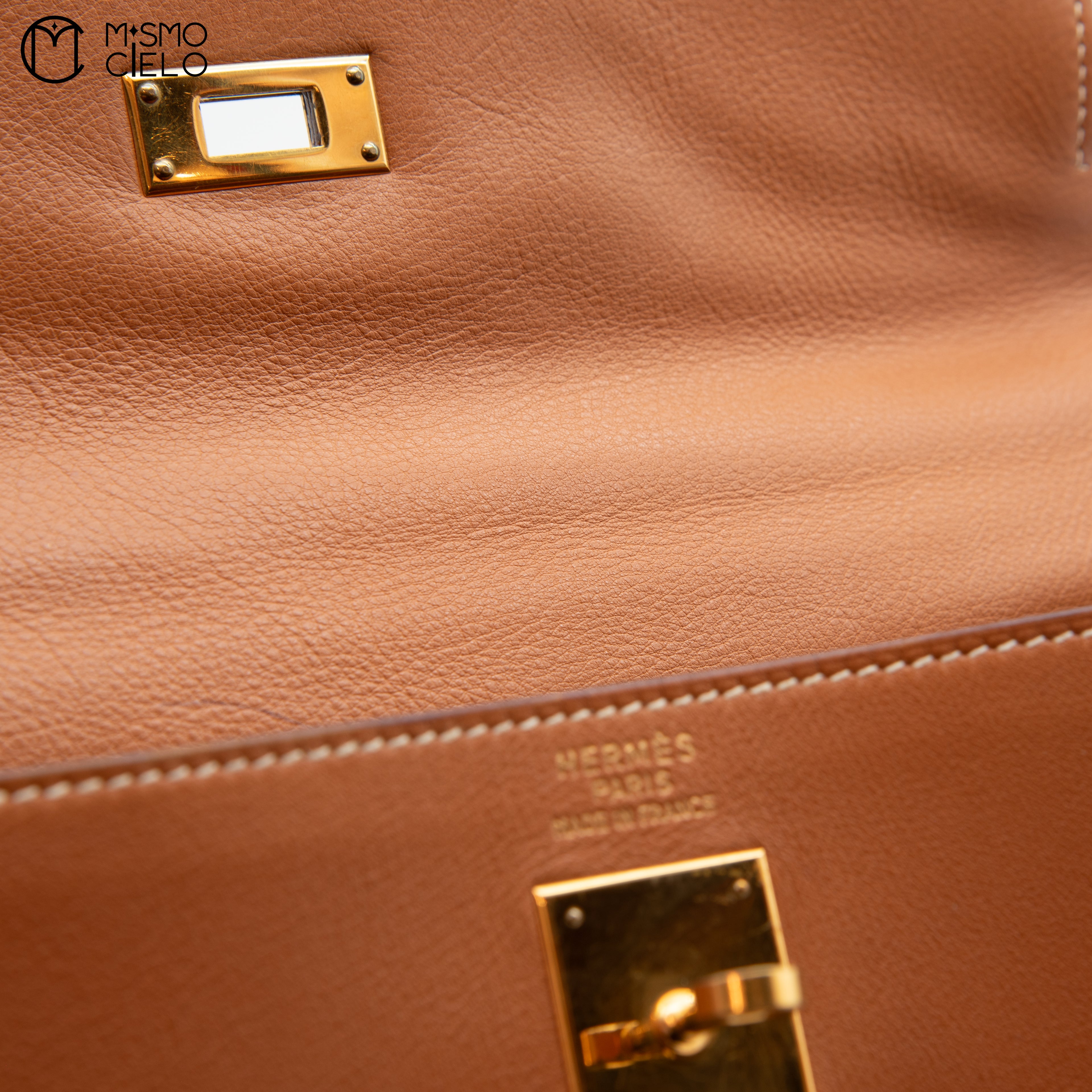 Authenticated Kelly 35 Brown 2 Way Shoulder Bag