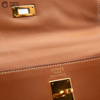 Authenticated Kelly 35 Brown 2 Way Shoulder Bag