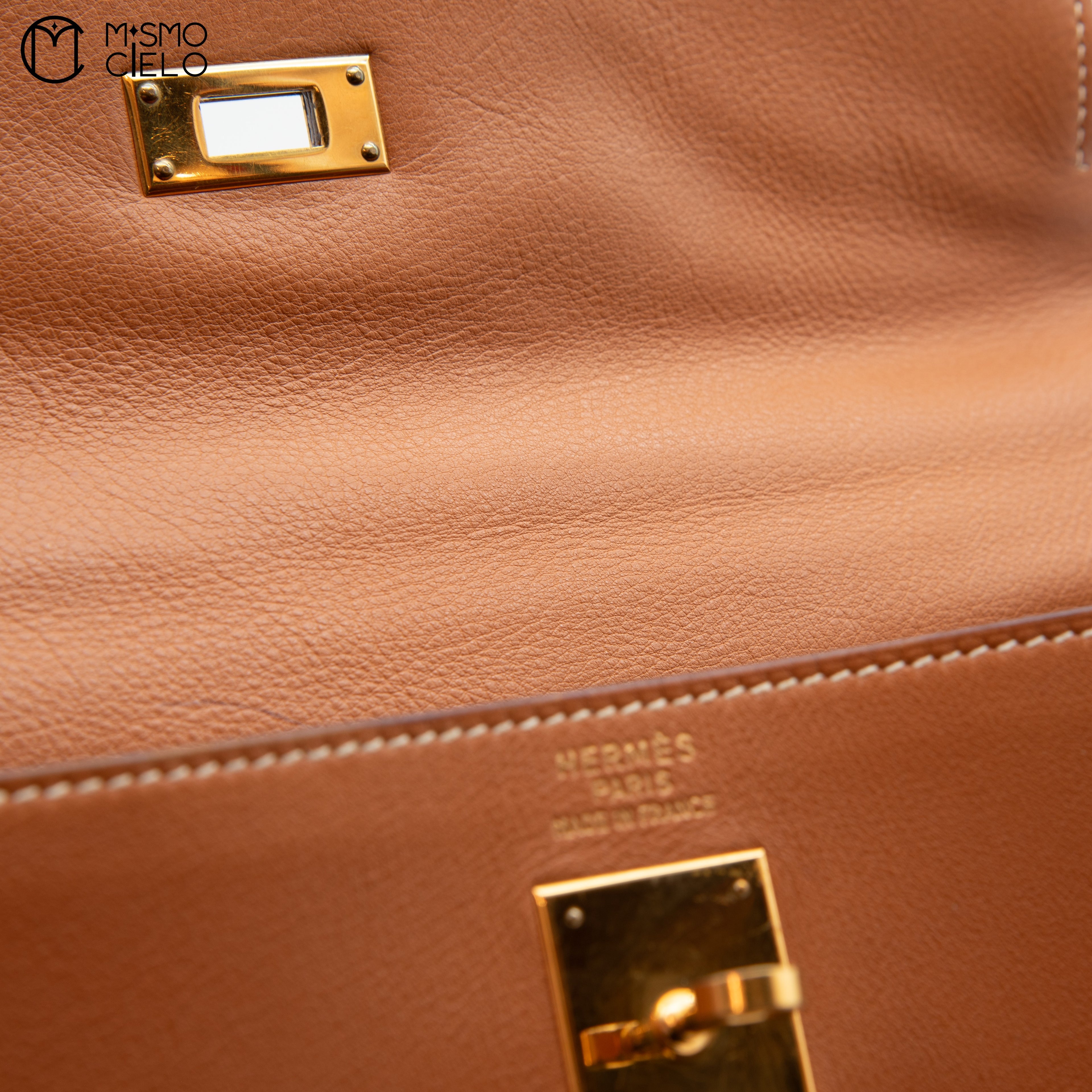 Authenticated Kelly 35 Brown 2 Way Shoulder Bag