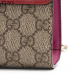 GG Monogram Canvas Red and Pink Leather Padlock Handbag with Chain
