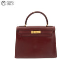 Kelly 28 Box Calf Rouge Ash