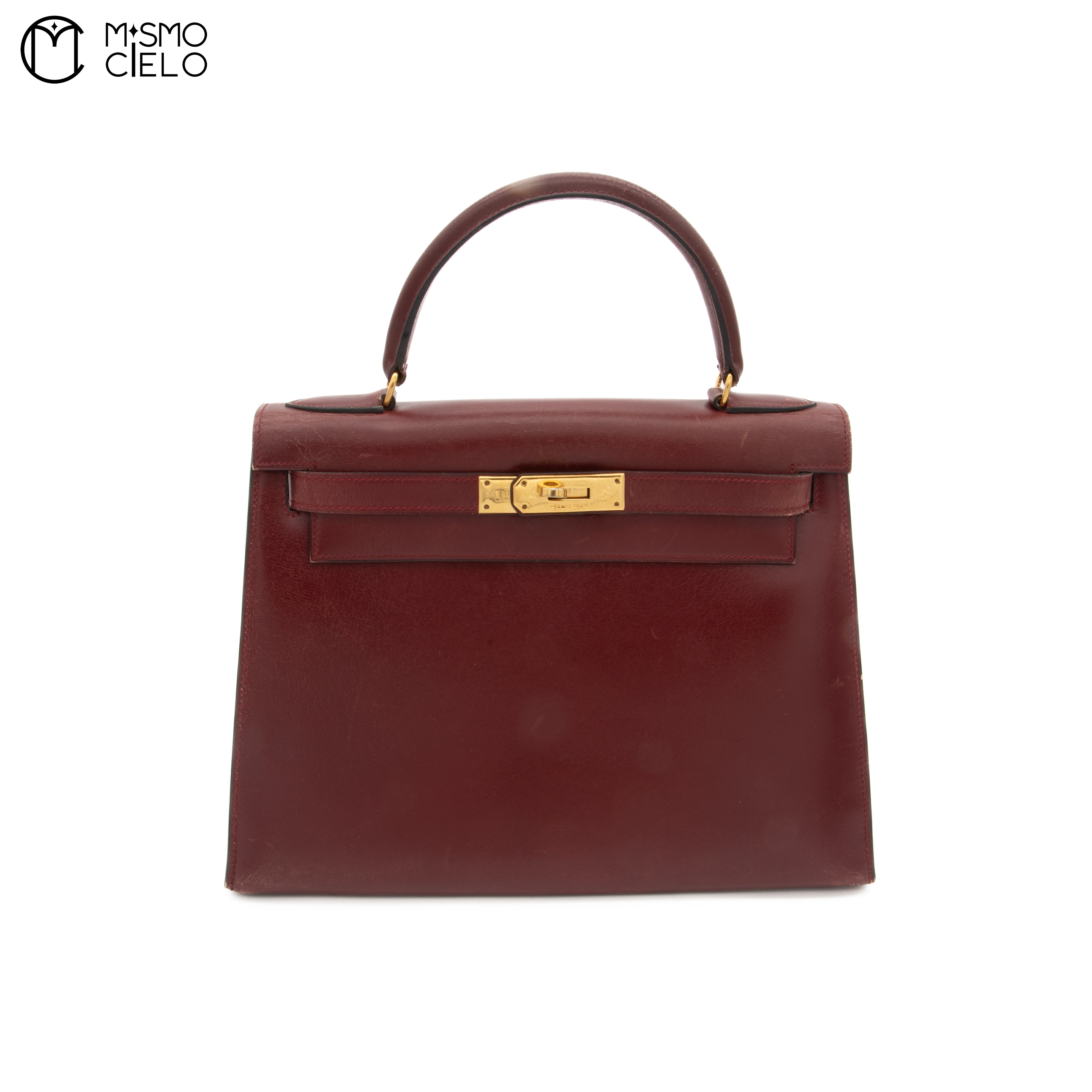 Kelly 28 Box Calf Rouge Ash