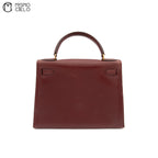 Kelly 28 Box Calf Rouge Ash