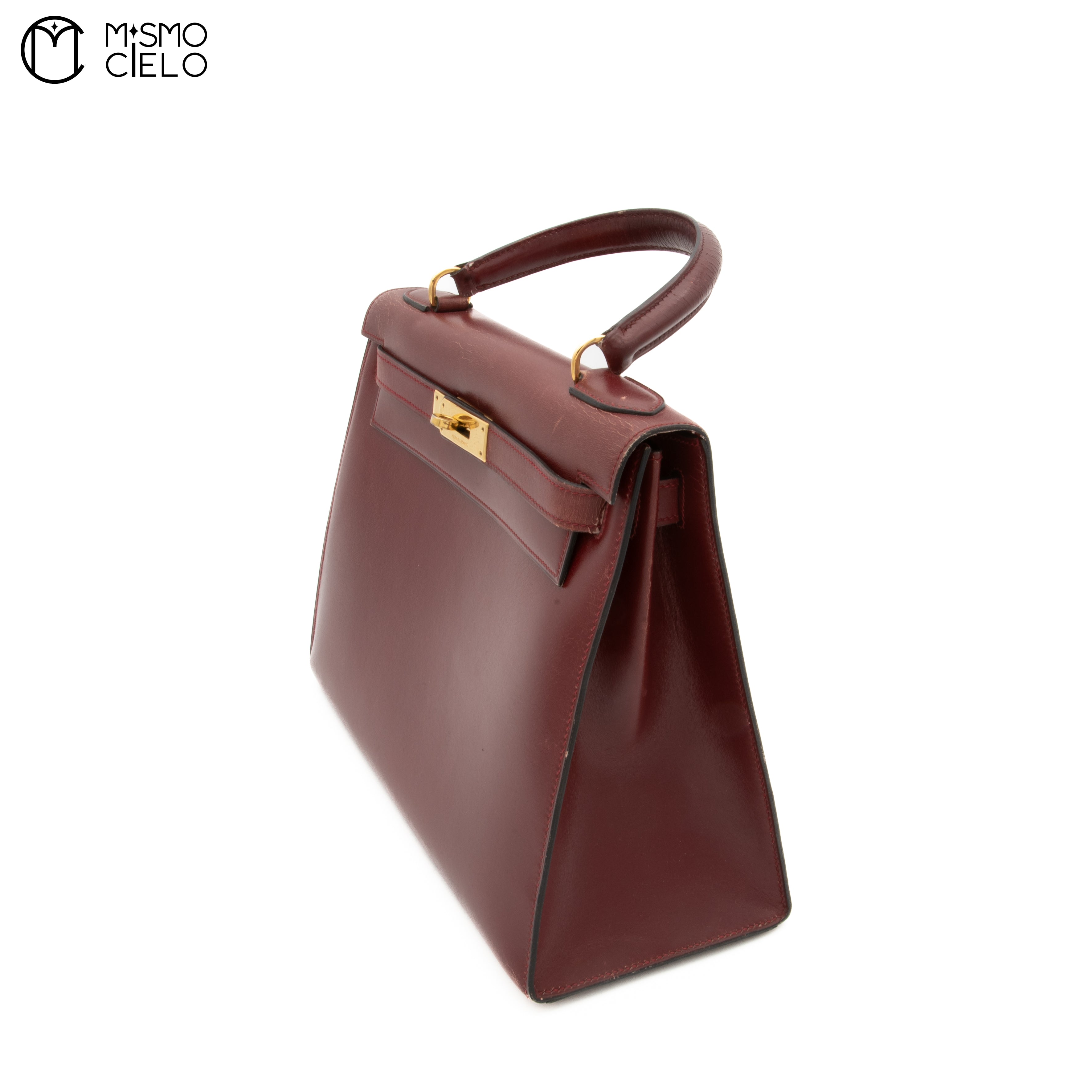 Kelly 28 Box Calf Rouge Ash