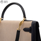 Kelly 32 Box Calf Toile Navy Strap