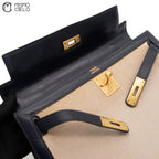 Kelly 32 Box Calf Toile Navy Strap