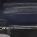 Kelly 32 Box Calf Toile Navy Strap