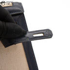 Kelly 32 Box Calf Toile Navy Strap