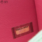 Matelasse 2WAY Handbag Caviar Skin Pink and Green