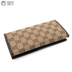 GG Canvas Long Wallet Brown