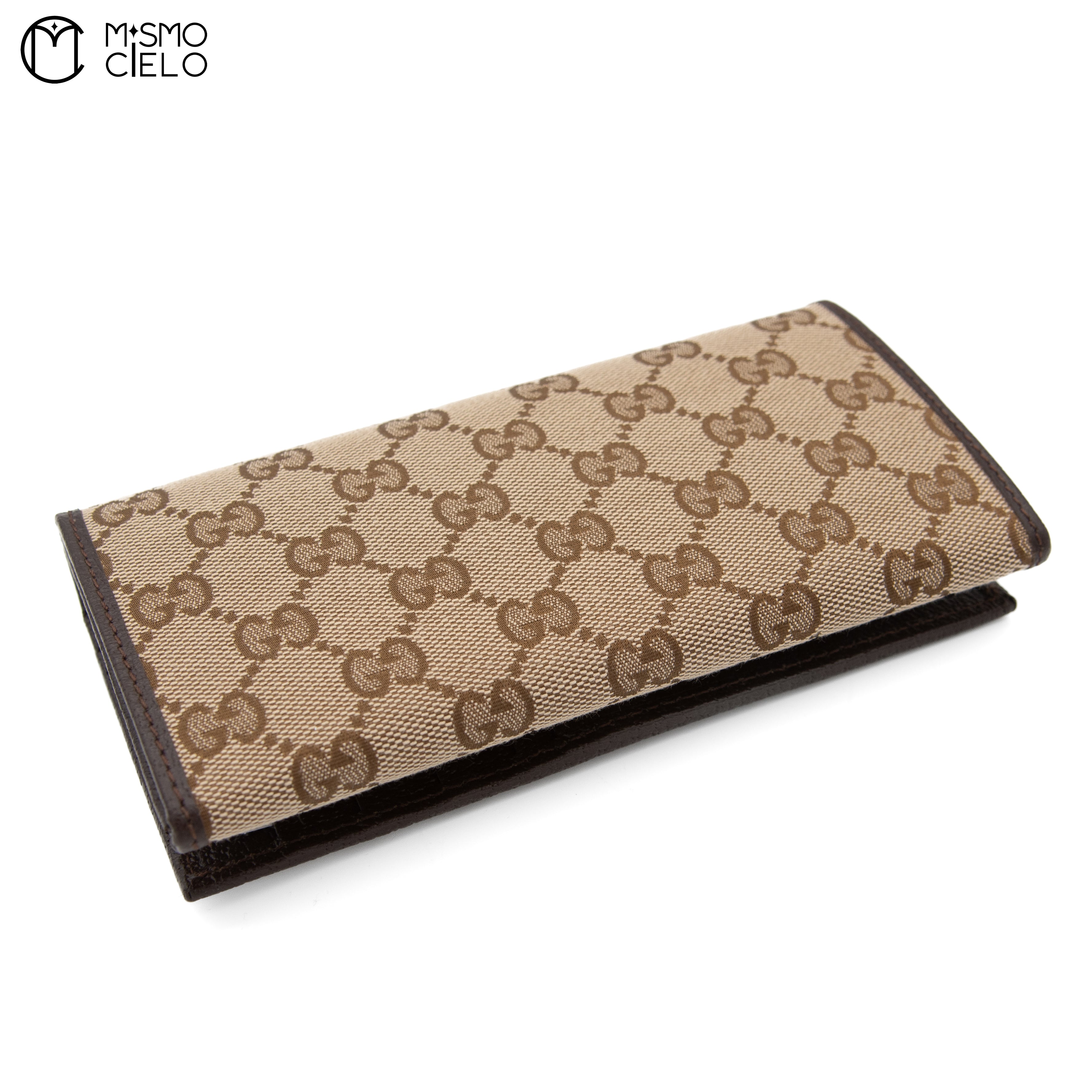 GG Canvas Long Wallet Brown
