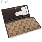 GG Canvas Long Wallet Brown