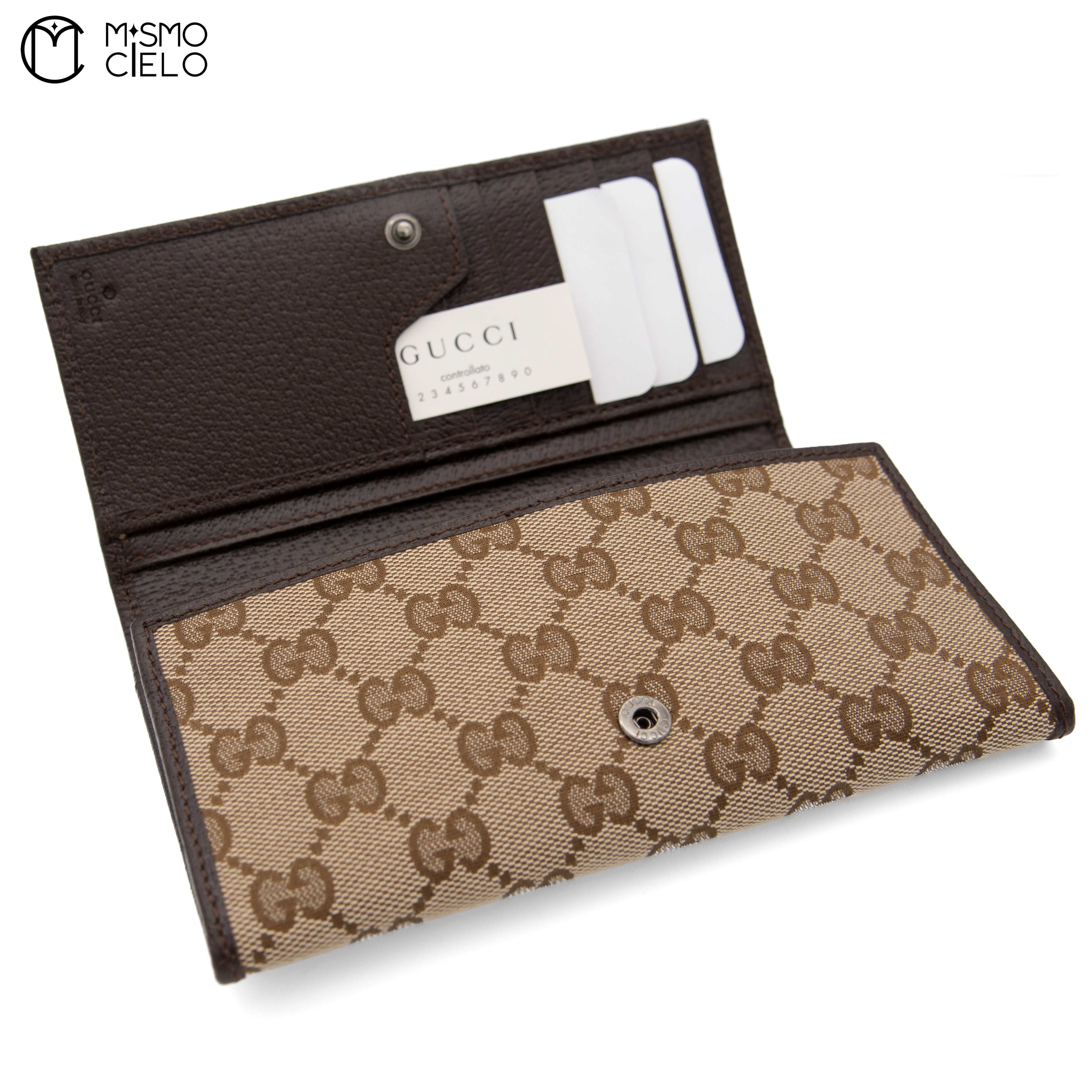 GG Canvas Long Wallet Brown
