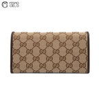 GG Canvas Long Wallet Brown