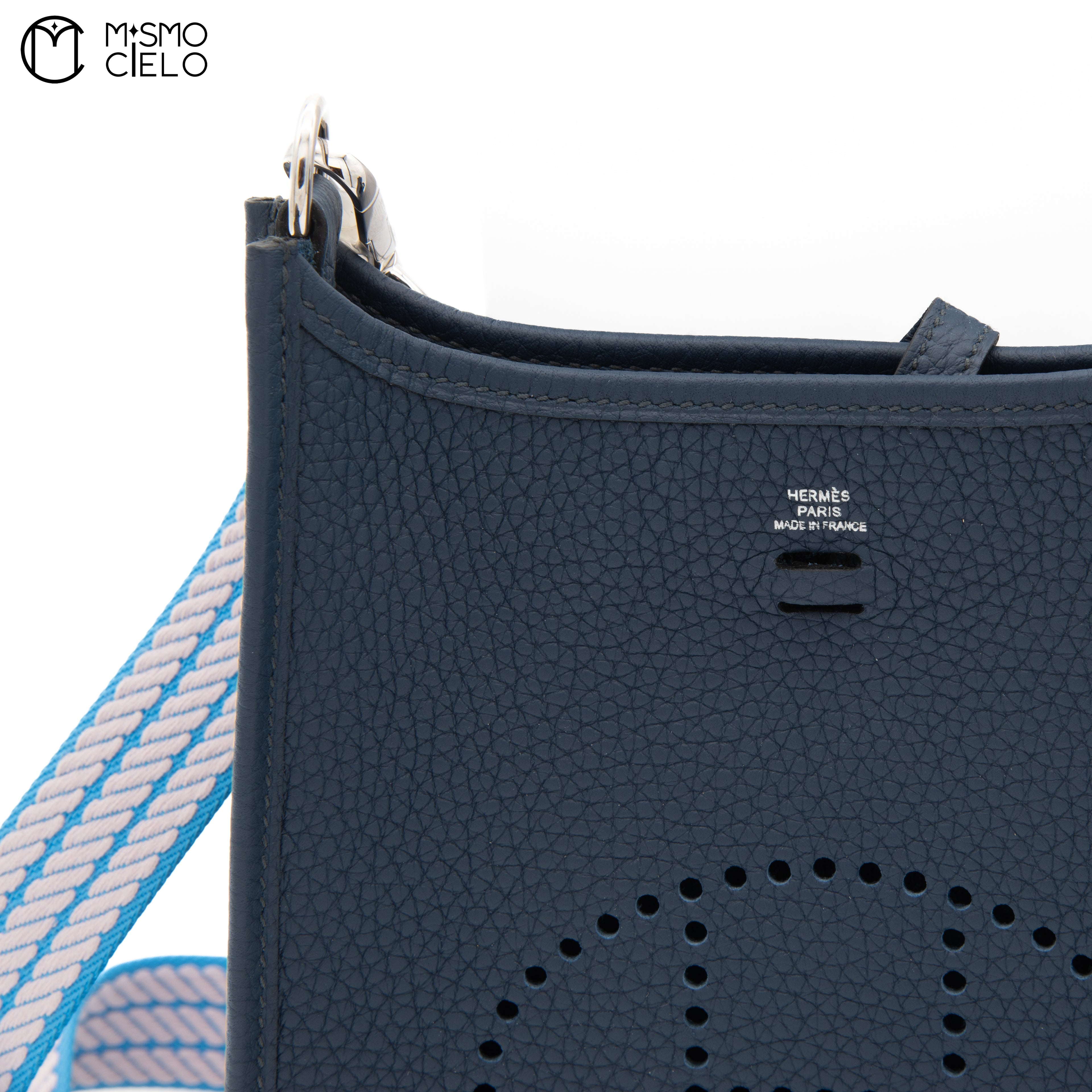 Taurillon Navy Evelyn Mini Tote Bag