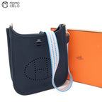 Taurillon Navy Evelyn Mini Tote Bag