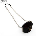 Matelasse Lambskin Drawstring Pearl Chain Pouch