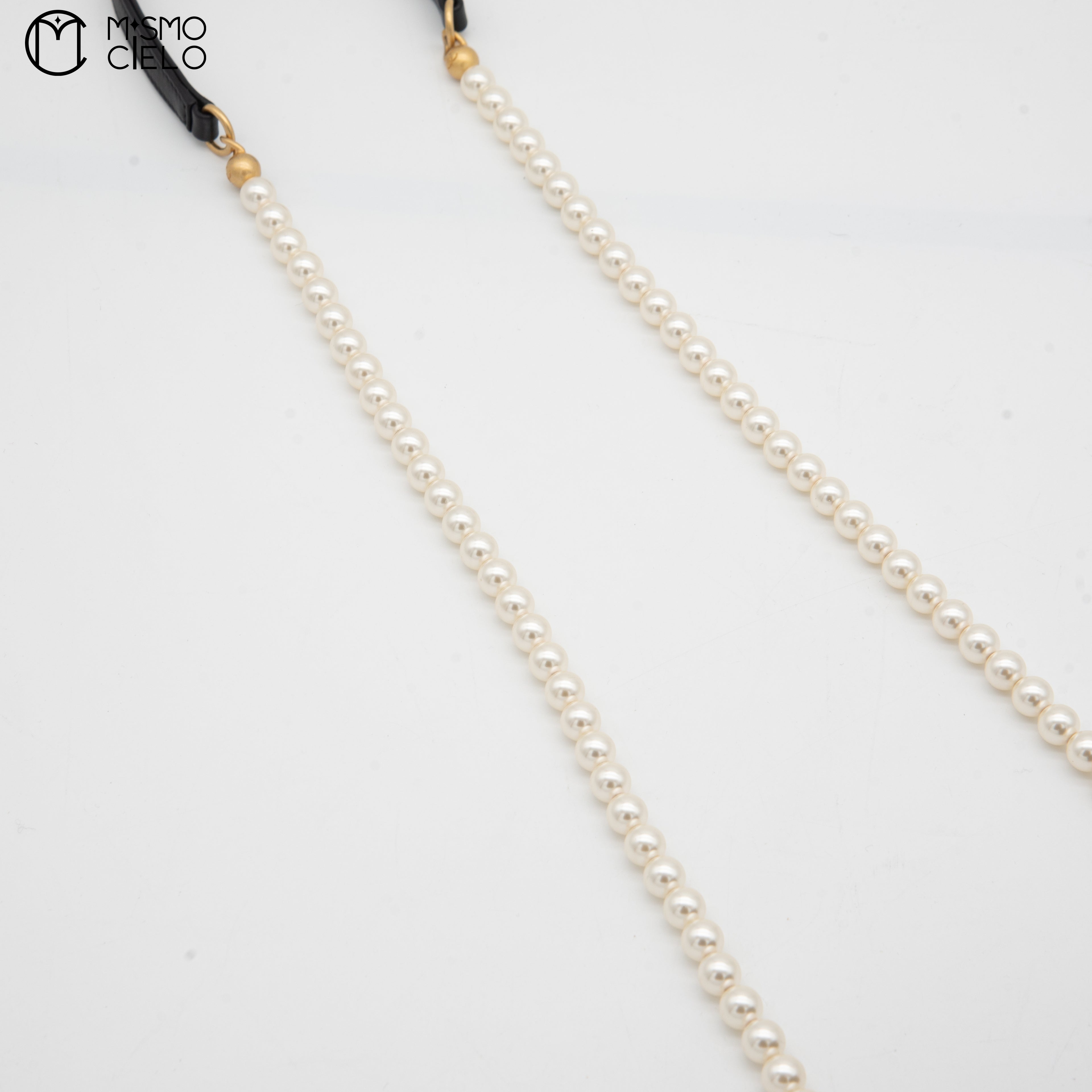 Matelasse Lambskin Drawstring Pearl Chain Pouch