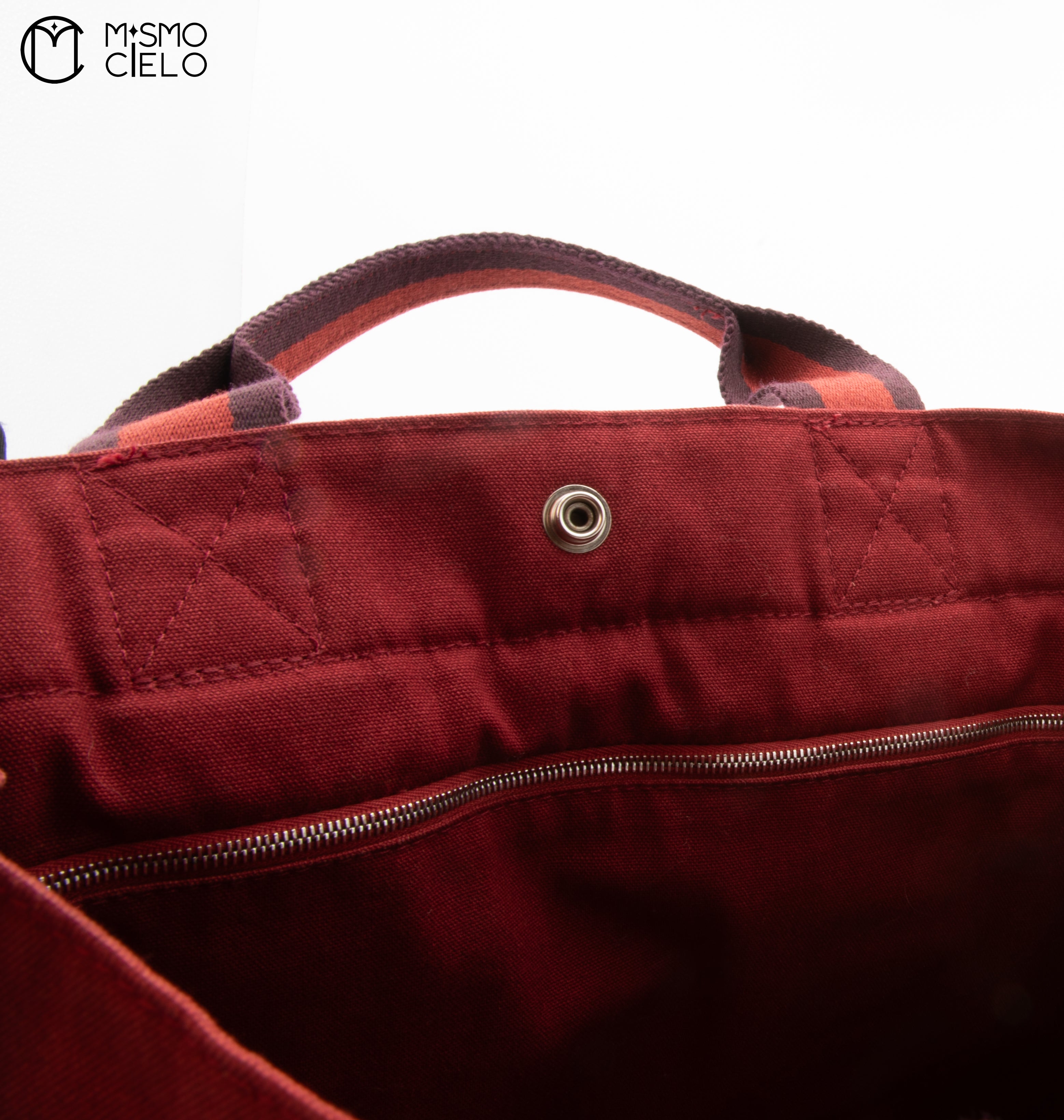 Foule Tote MM Canvas Bordeaux