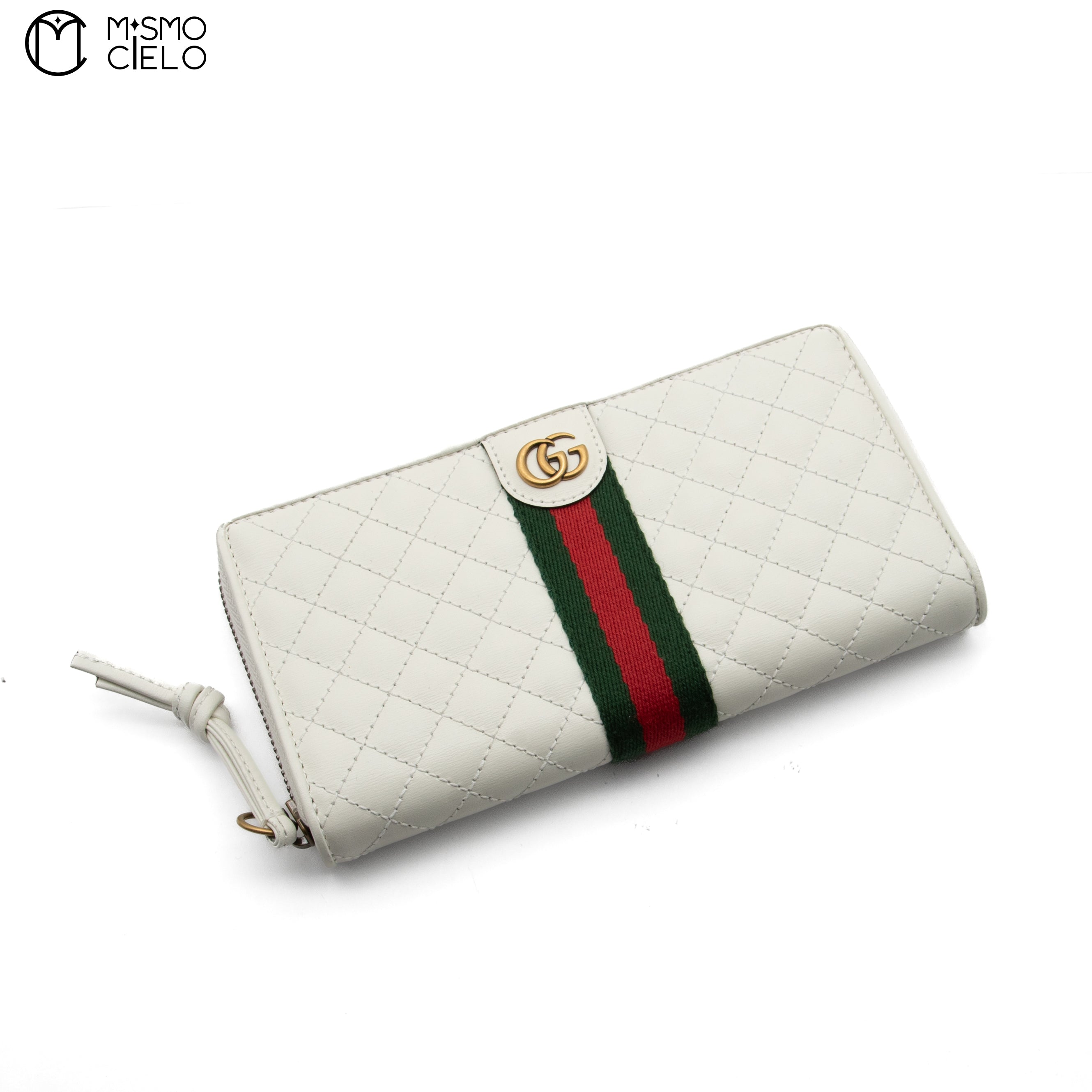 White Round Zipper Wallet