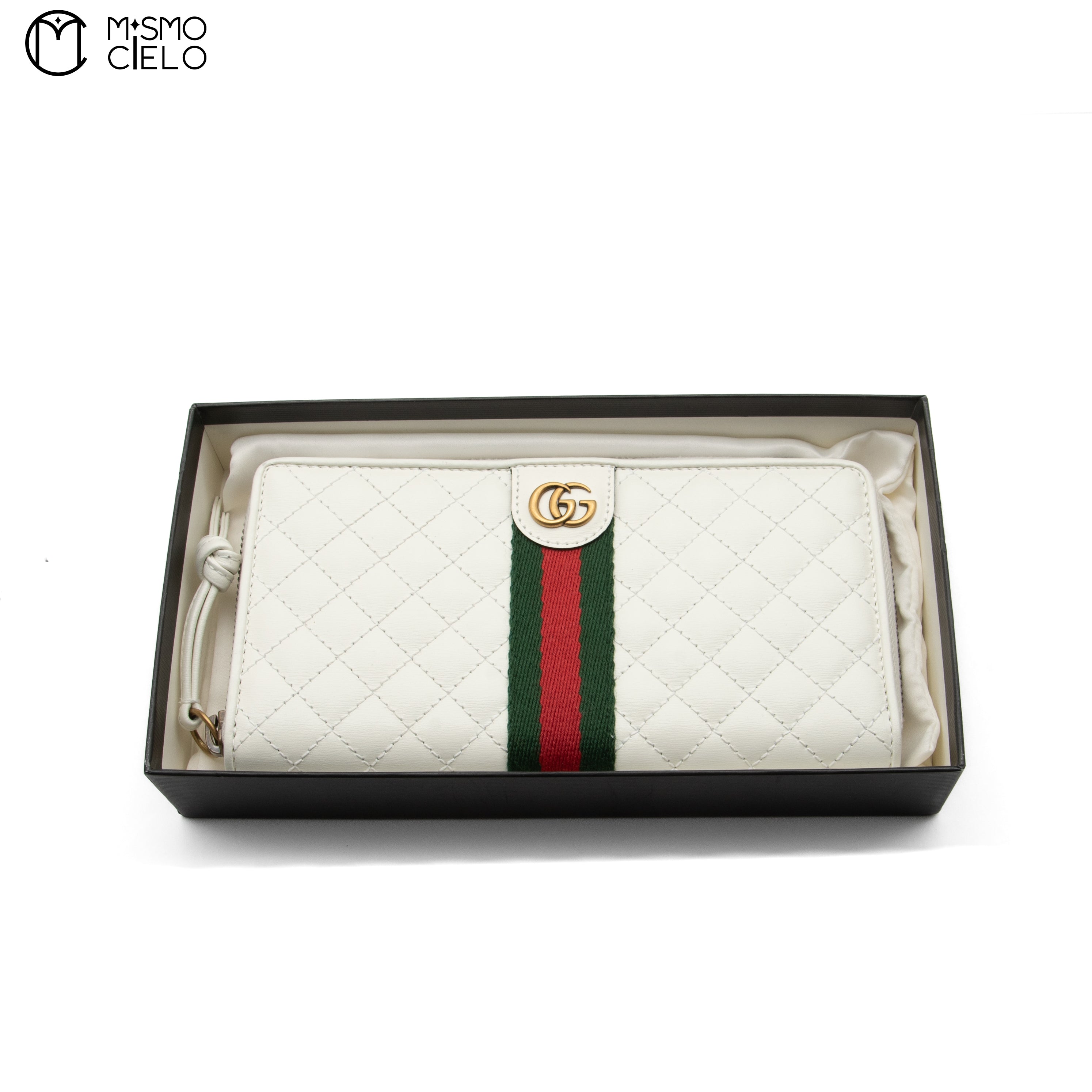 White Round Zipper Wallet