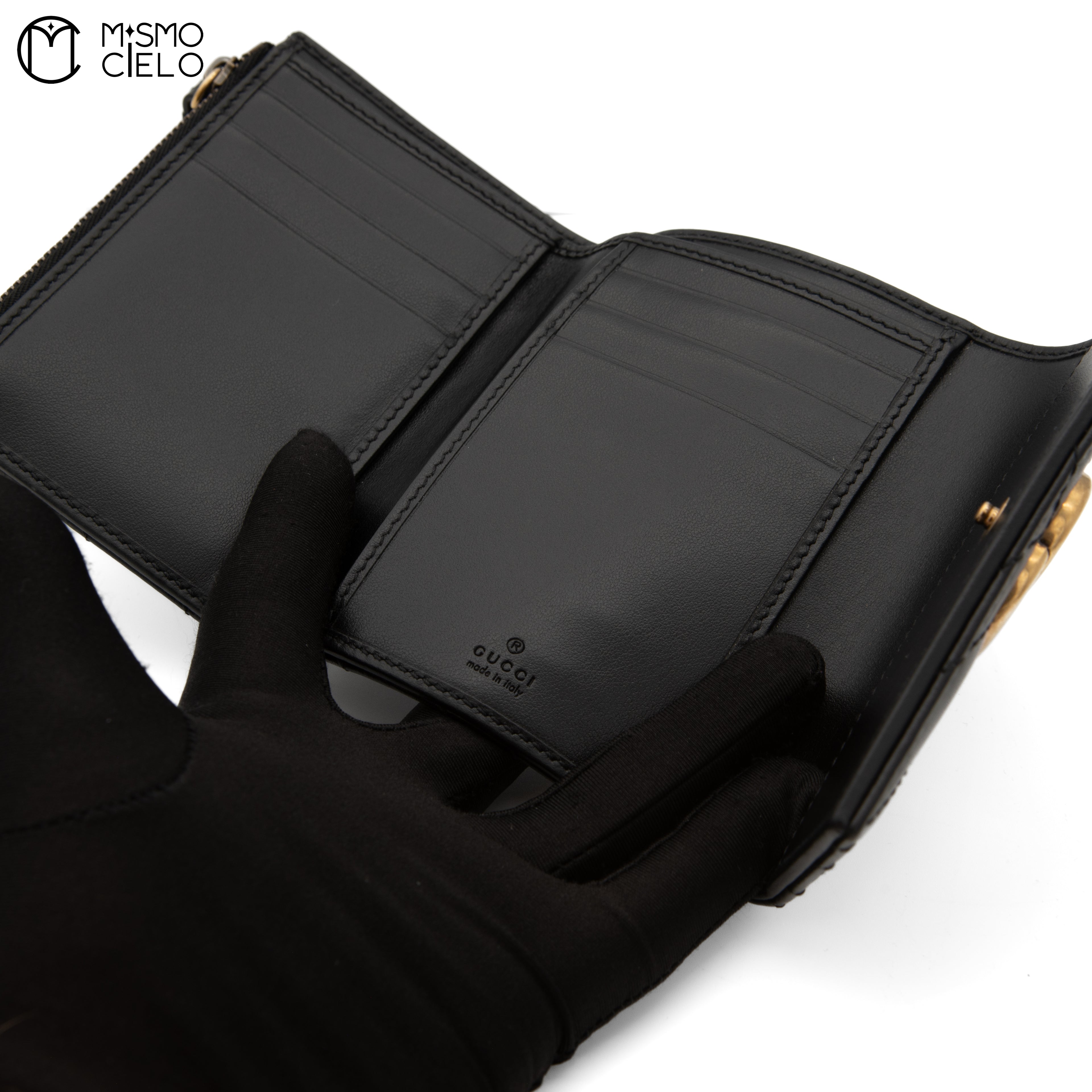 GG Marmont Compact Wallet Black