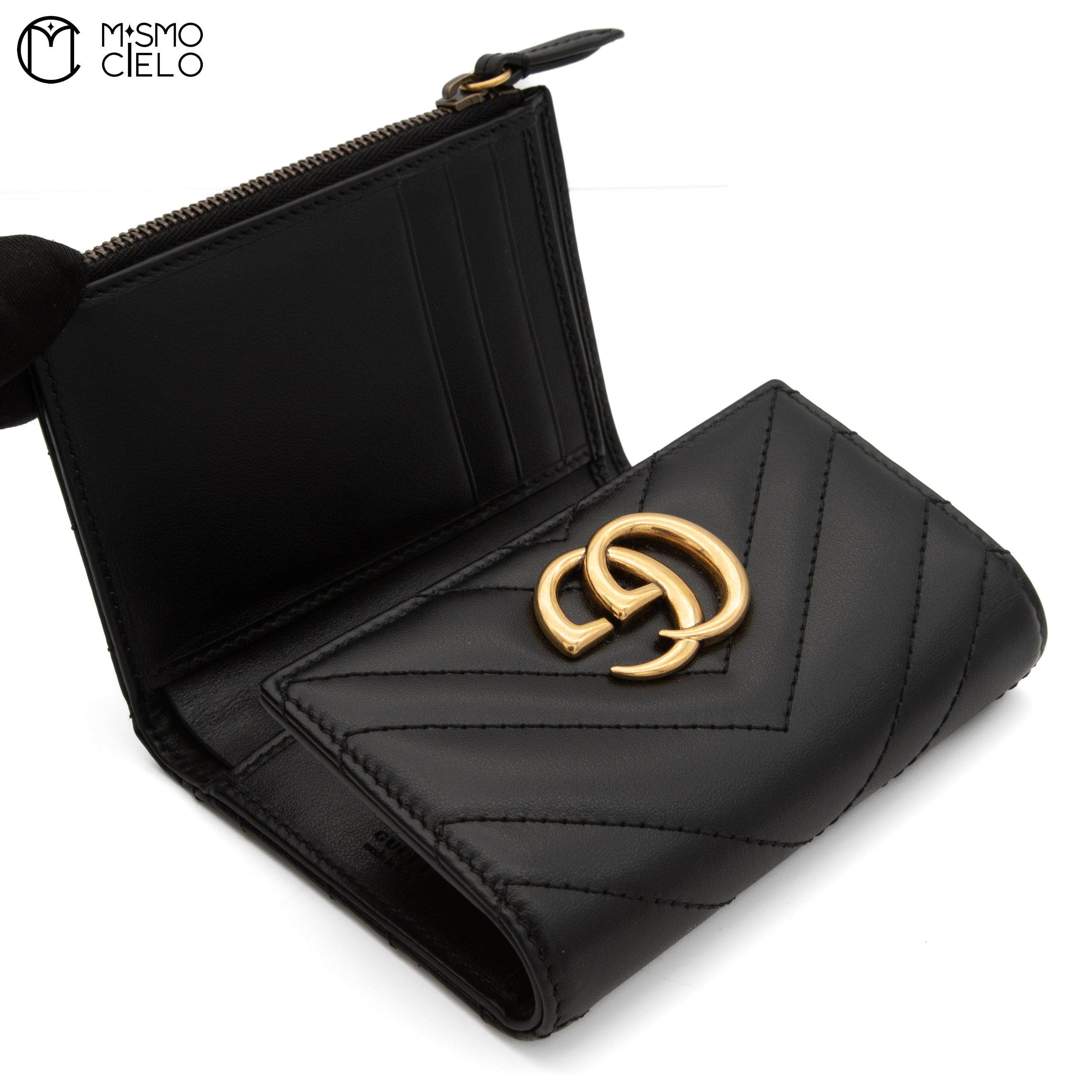 GG Marmont Compact Wallet Black