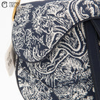 Navy Jacquard Saddle bag