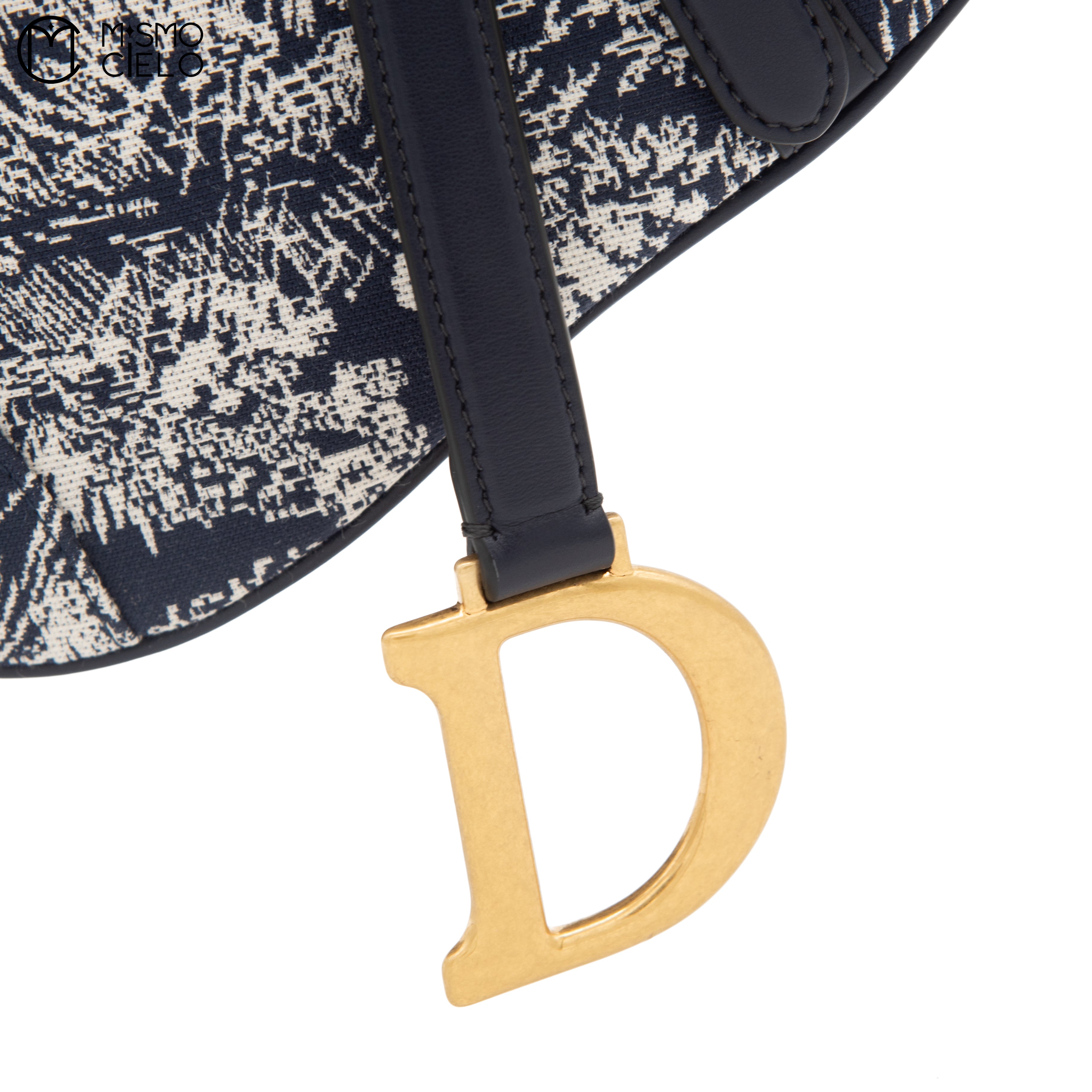 Navy Jacquard Saddle bag