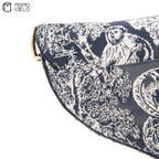 Navy Jacquard Saddle bag