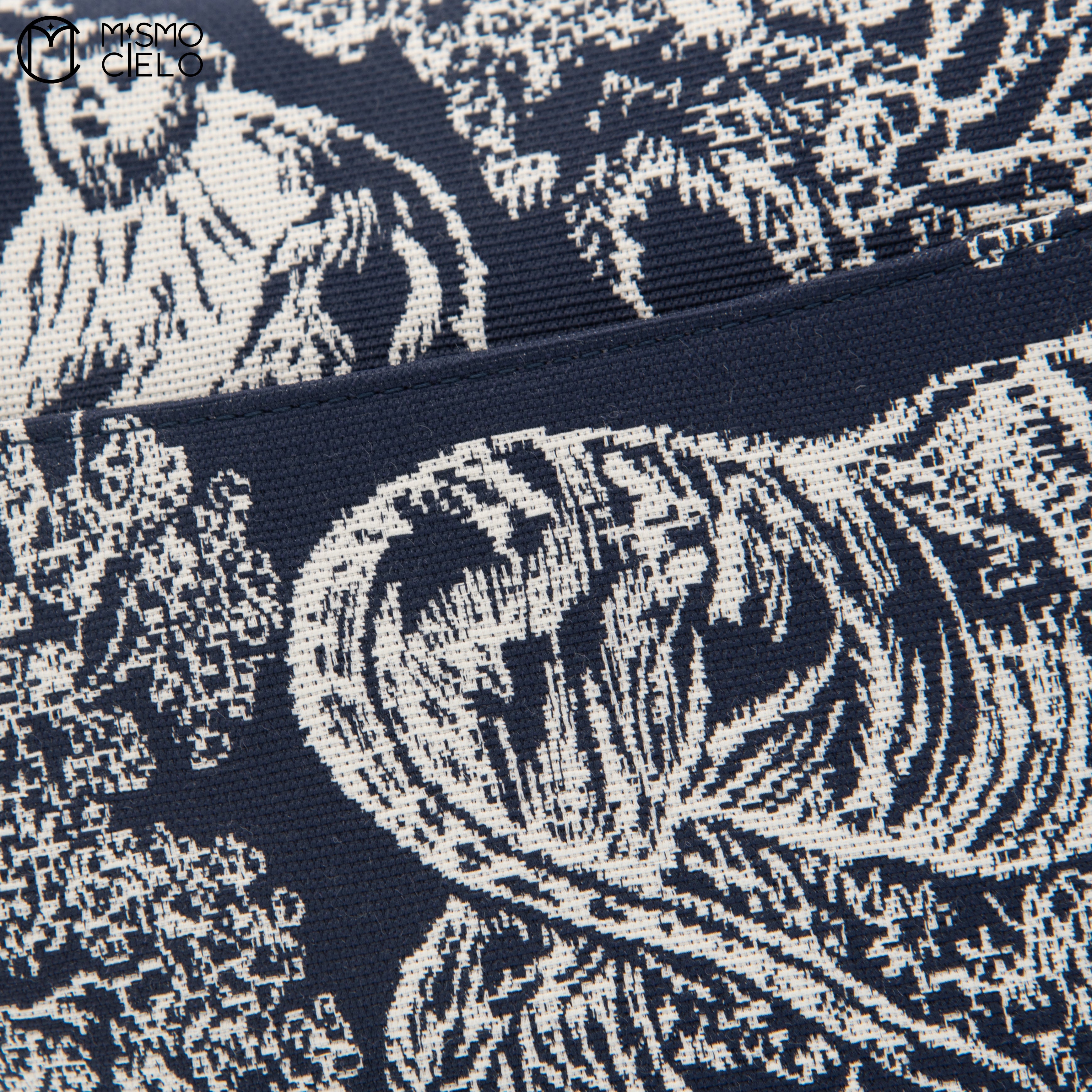 Navy Jacquard Saddle bag