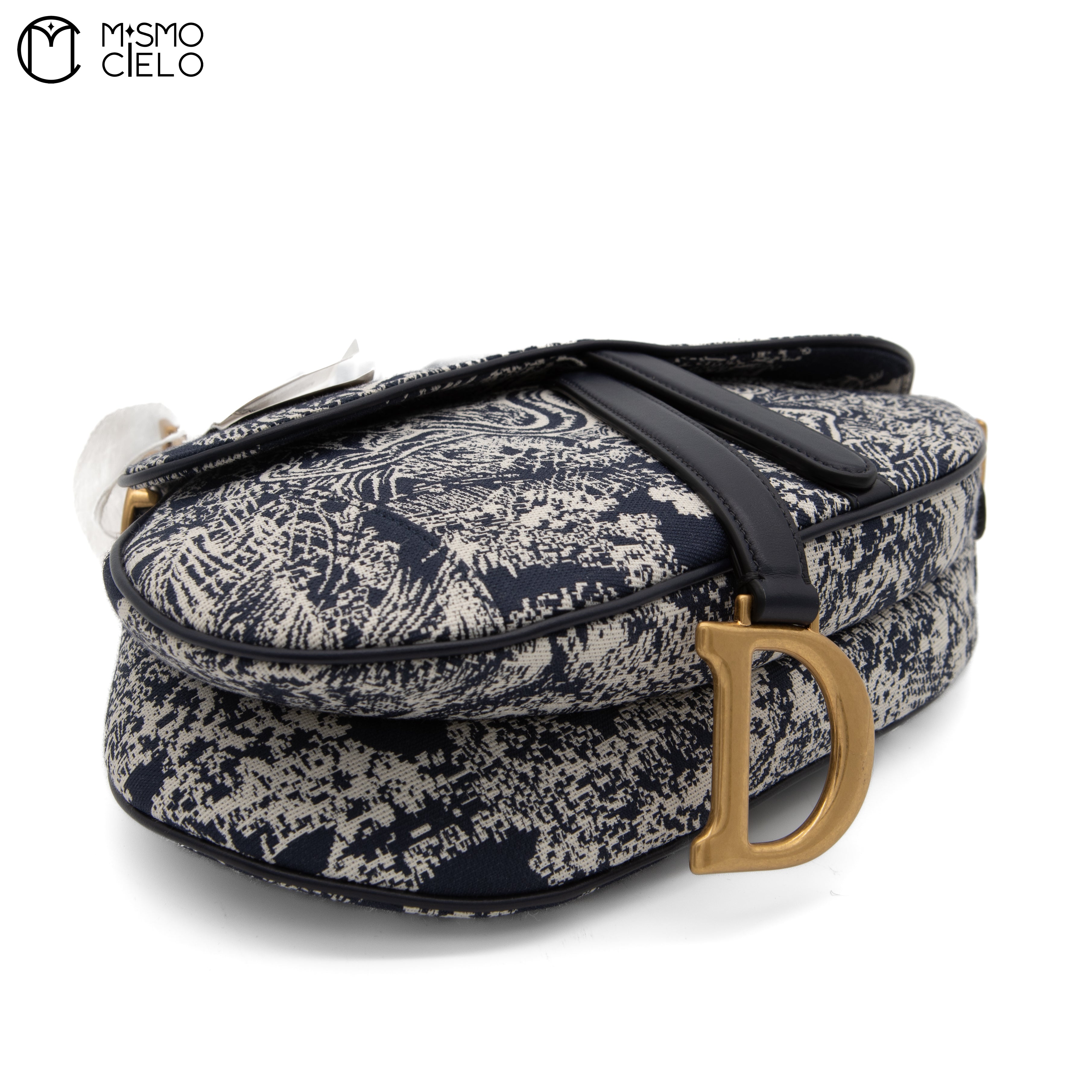 Navy Jacquard Saddle bag