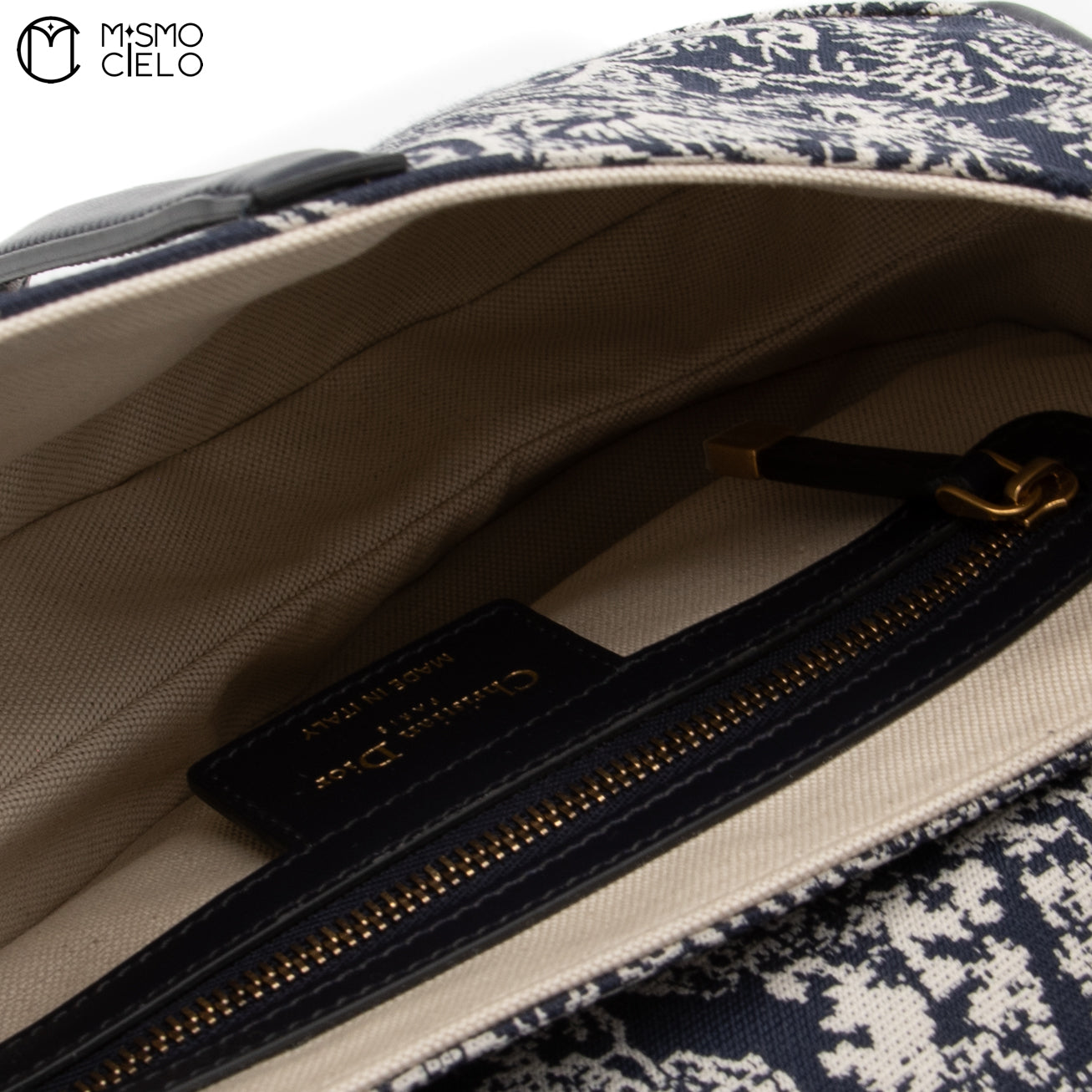 Navy Jacquard Saddle bag