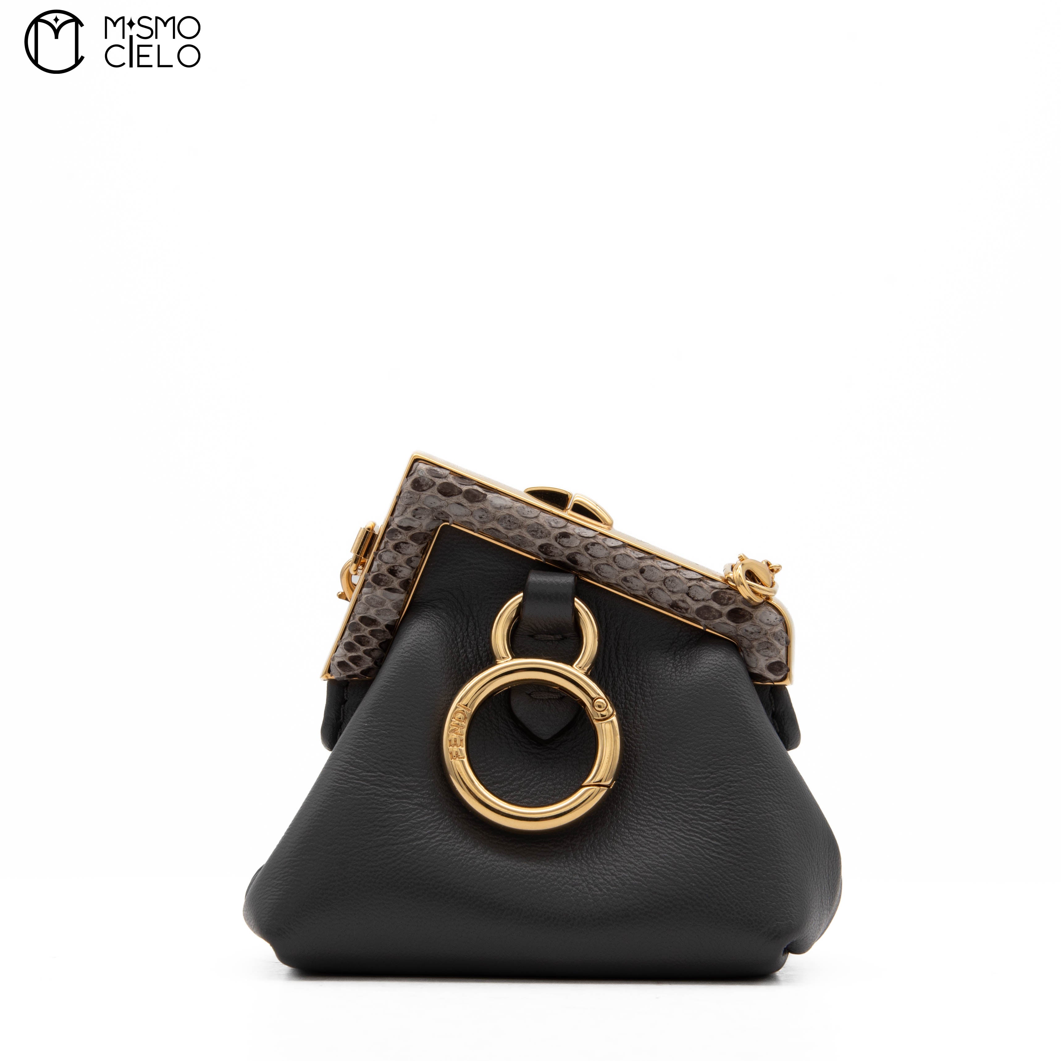 FENDI First Charm Nano Bag Grey Python *