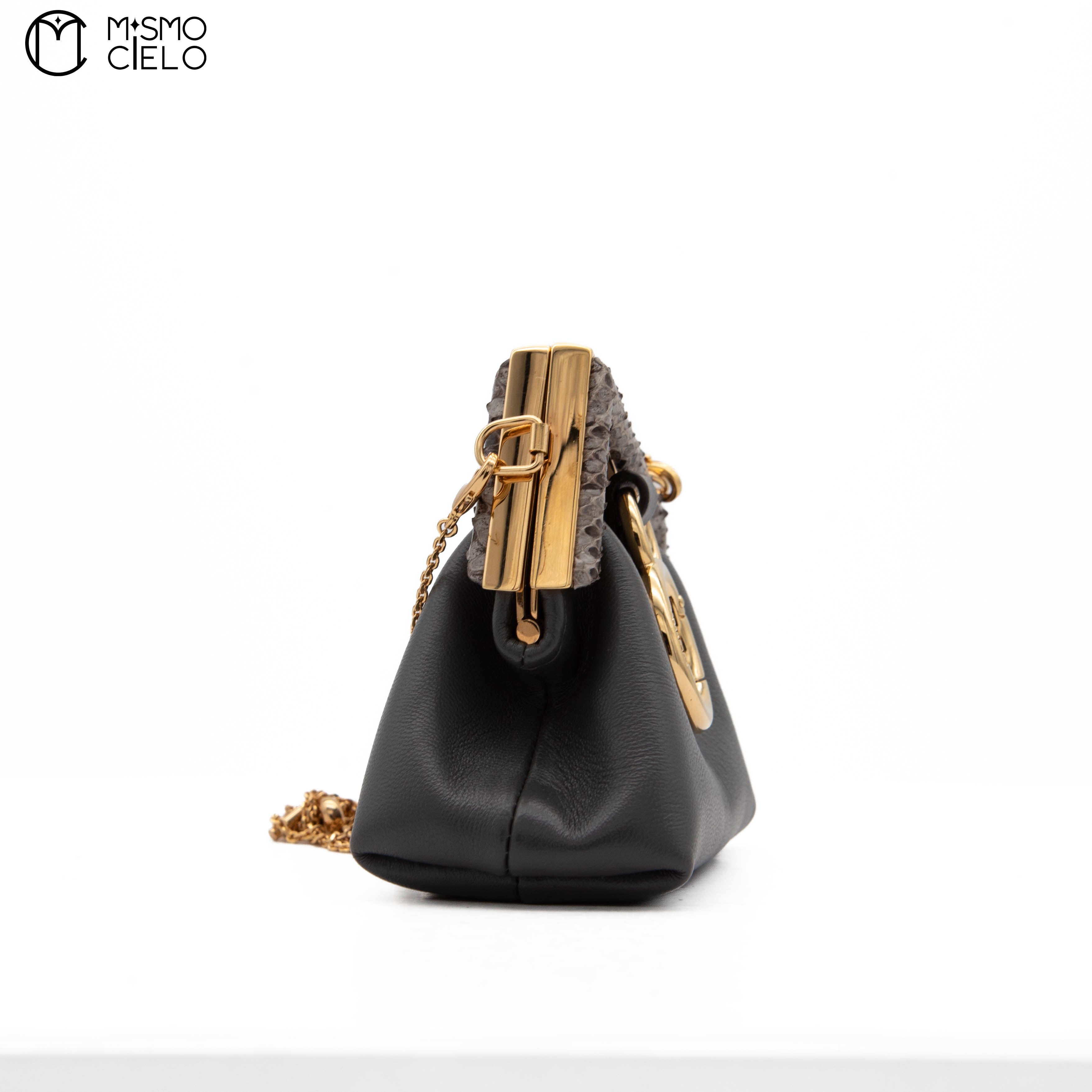 FENDI First Charm Nano Bag Grey Python *