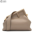 Pochette Fendi First Lamb Leather Brown