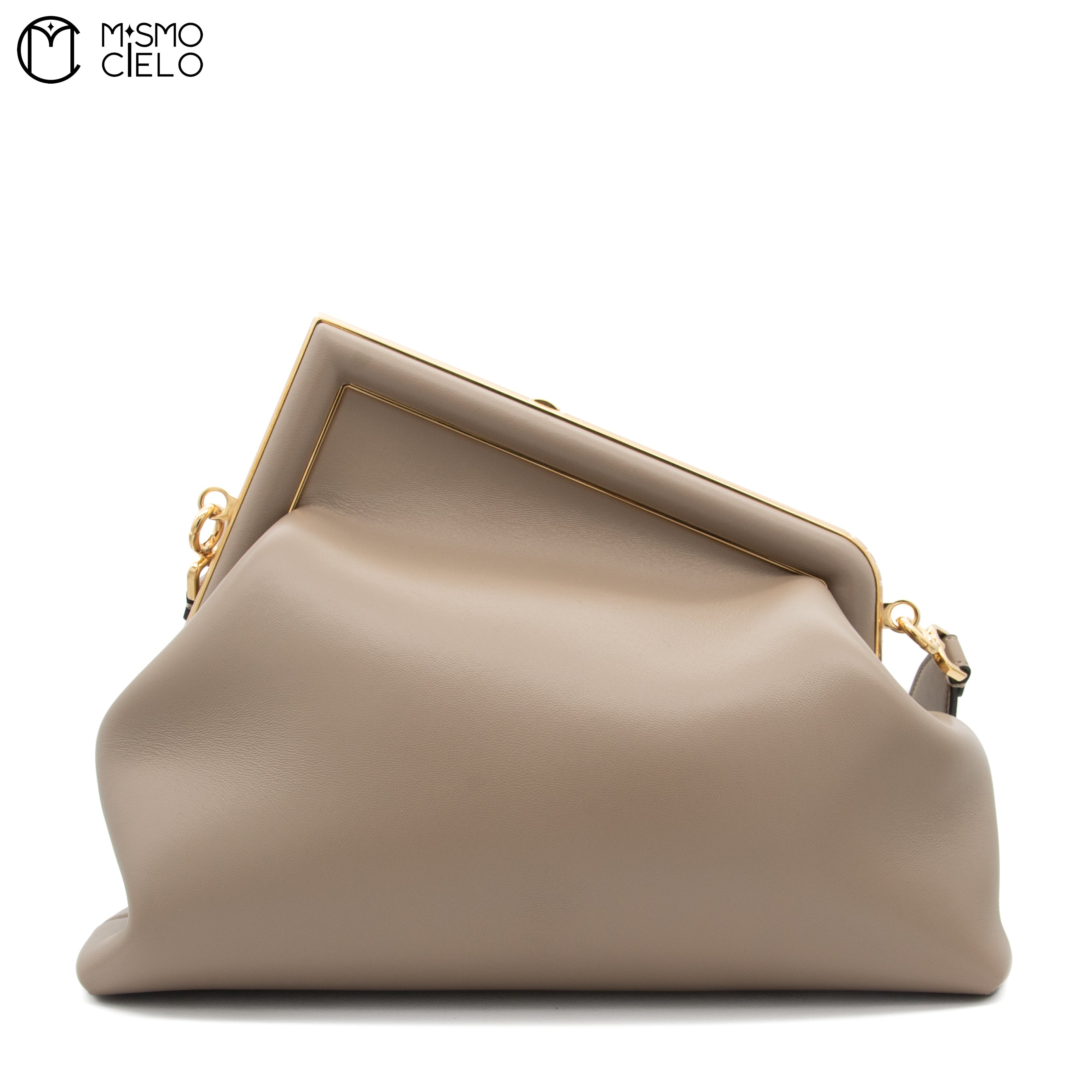 Pochette Fendi First Lamb Leather Brown